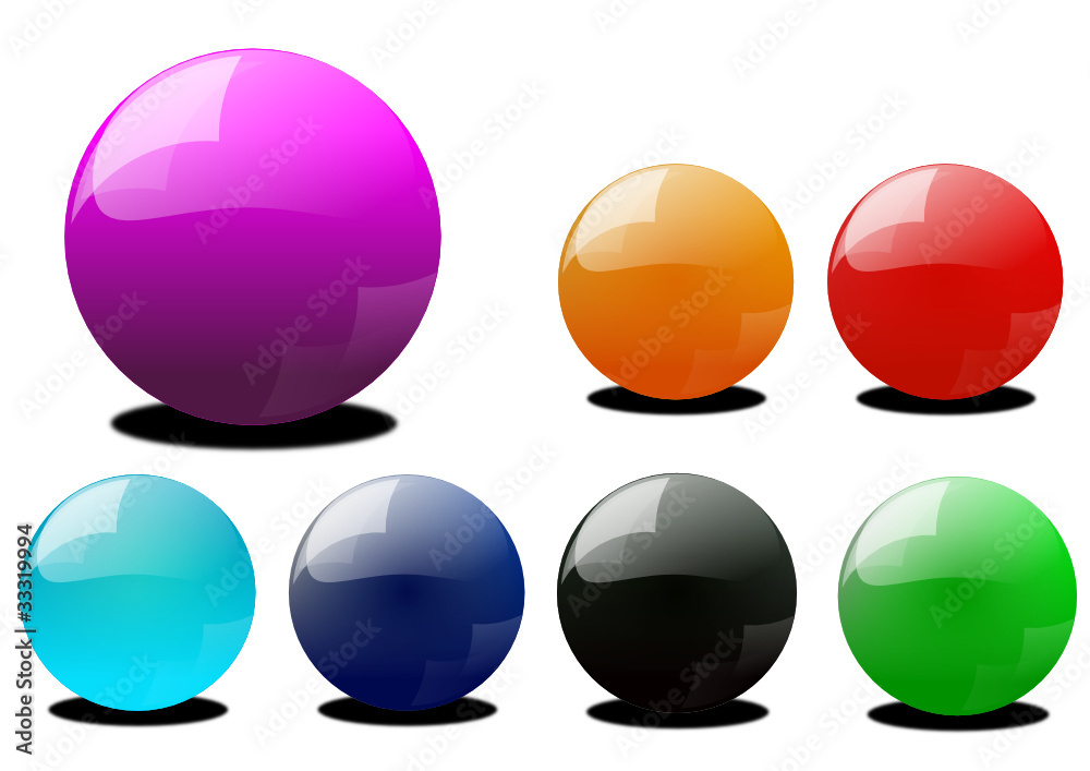 Colorful glass spheres using as design elements Colorful glass spheres using as design elements
