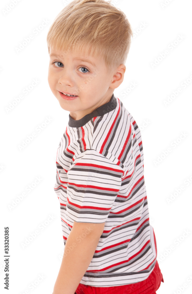 young boy smiling on white background young boy smiling on white background