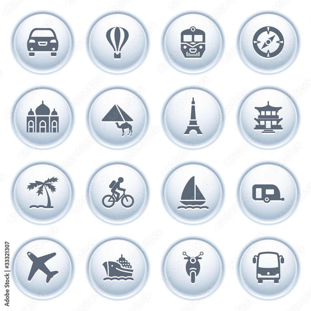 Travel icons on buttons. Travel icons on buttons.