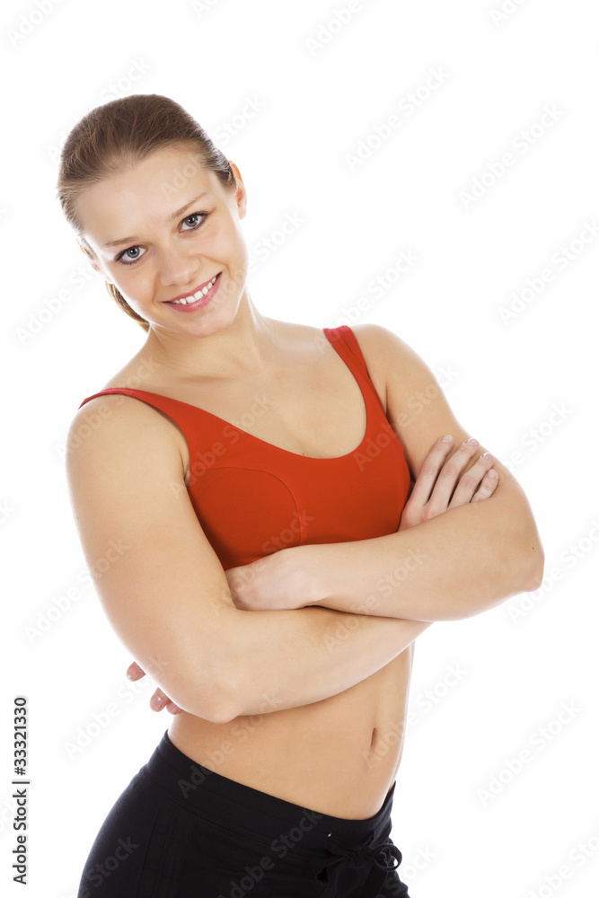 Smiling young woman. Isolated over white background Smiling young woman. Isolated over white background
