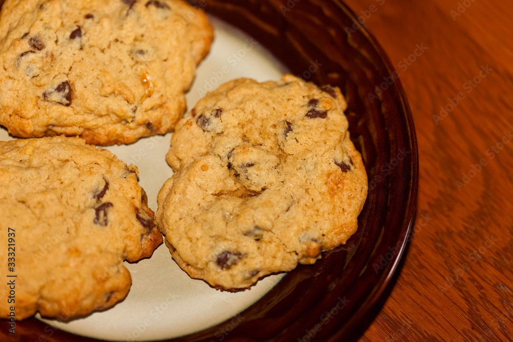 Homemade Chocolate Chip Cookies on a Plate Homemade Chocolate Chip Cookies on a Plate