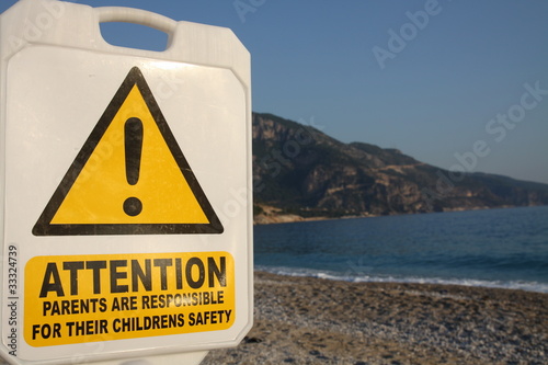 Warning on beach