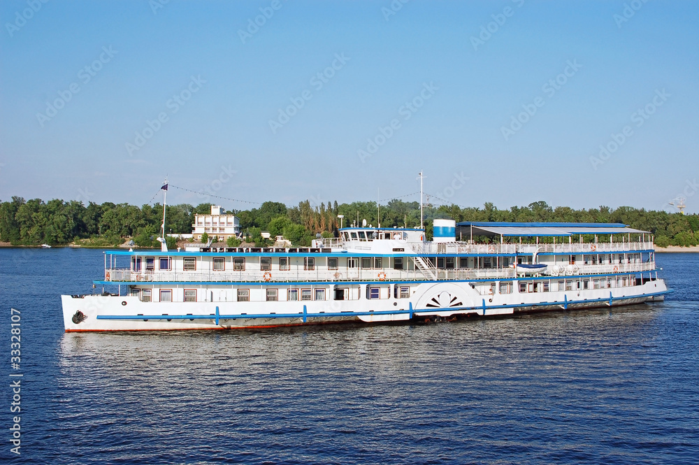 Tourist boat on the Dnieper river, Kiev, Ukraine Tourist boat on the Dnieper river, Kiev, Ukraine