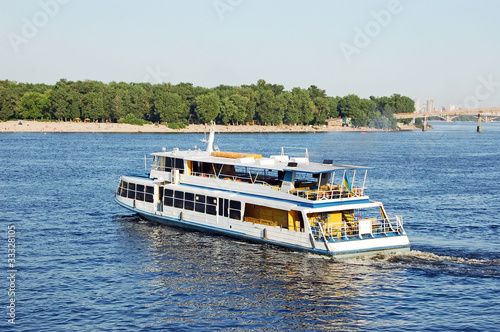 Tourist boat on the Dnieper river, Kiev, Ukraine