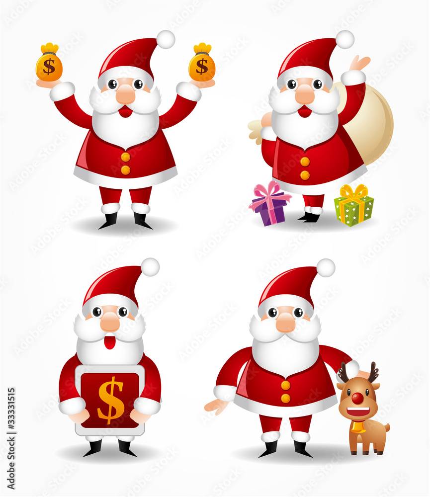 cartoon santa claus icon set cartoon santa claus icon set