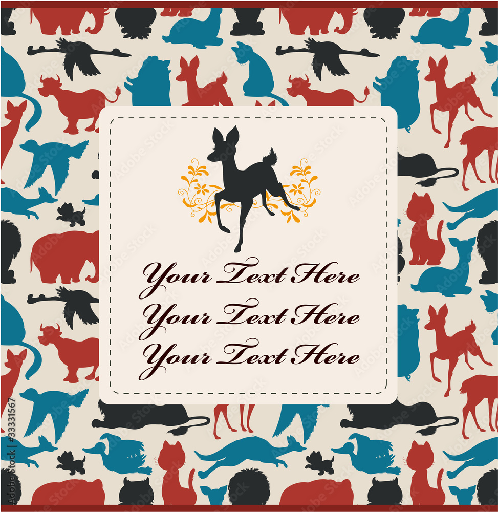 animals silhouettes card animals silhouettes card