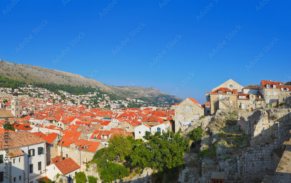Panorama of Dubrovnik in Croatia