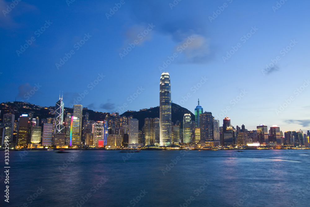 Hong Kong harbour at night
