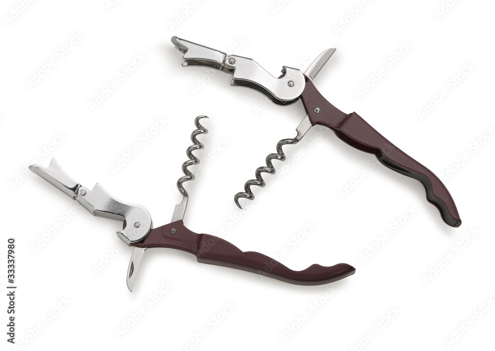 corkscrew isolated on a white background. Studio photo corkscrew isolated on a white background. Studio photo