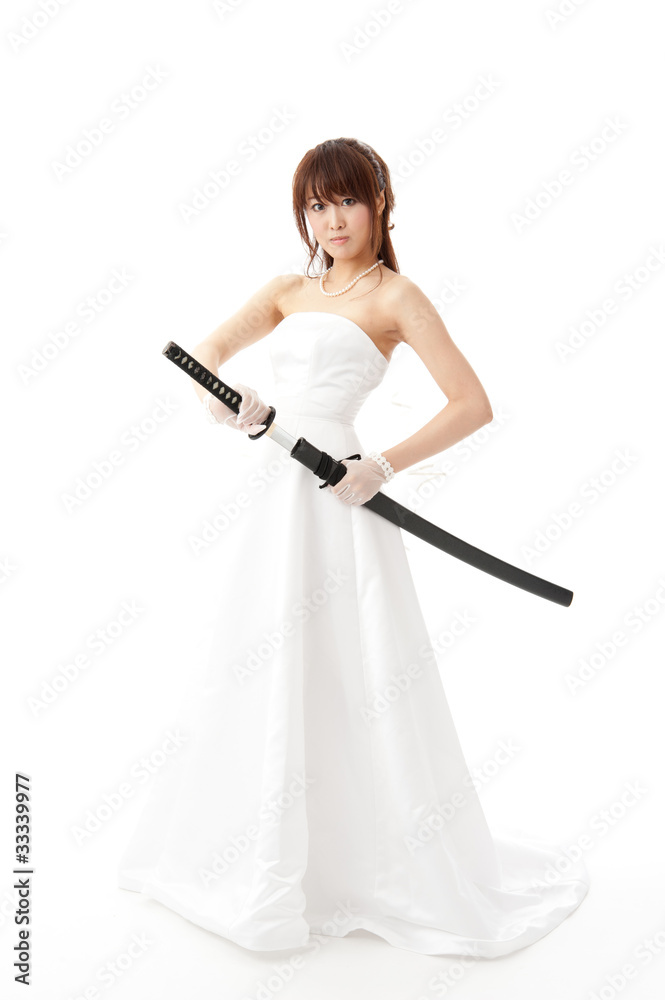 beautiful asian bride with japanese sword beautiful asian bride with japanese sword