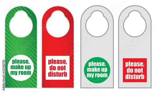 Do not disturb and make up my room vector cards