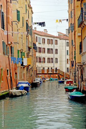 Italy, Venice canal in Cannaregio area