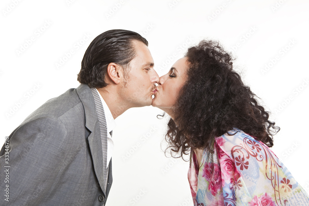 confident elegant couple of young people kissing confident elegant couple of young people kissing