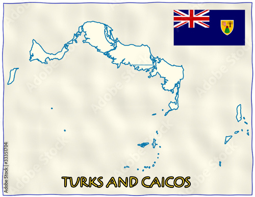 Turks and Caicos political division national emblem flag map