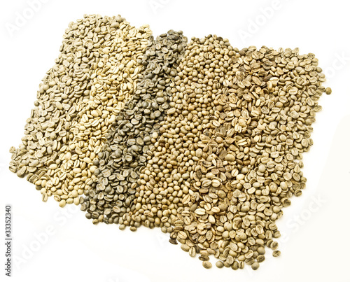 green unroasted coffee beans