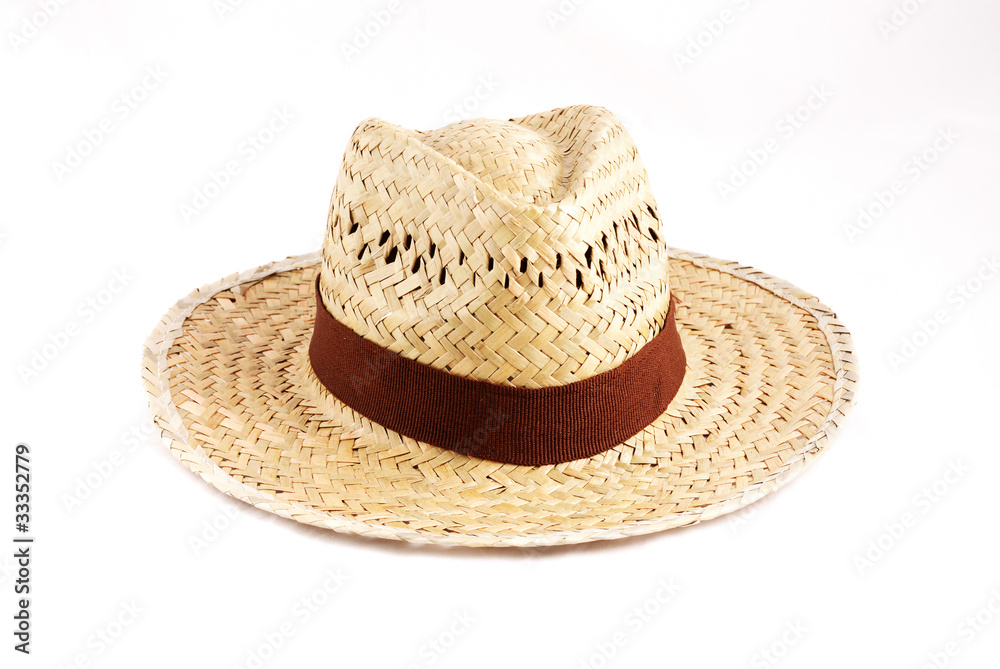straw cowboy hat isolated on white