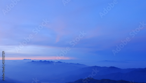 Morning Mist at Tropical Mountain Range, Chiangmai,Thailand