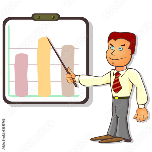 Office clerk and chart
