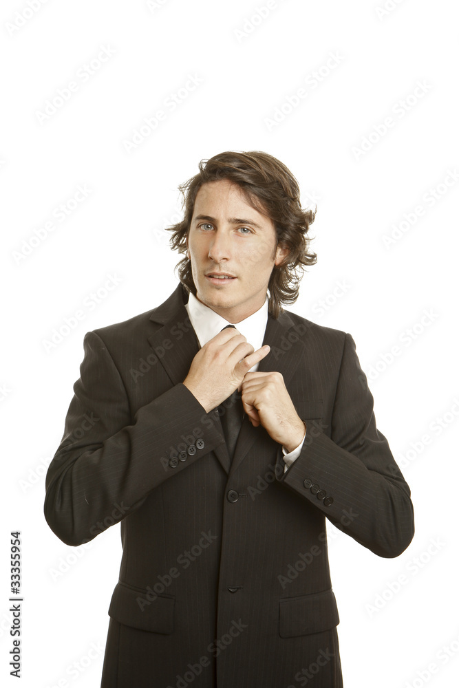 confident young businessman against white background confident young businessman against white background