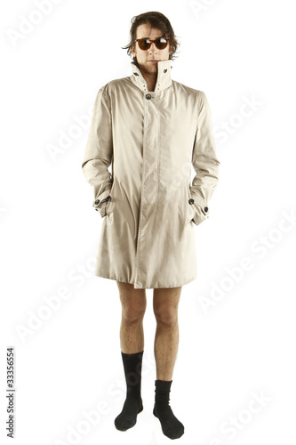 Photos wird man with trenchcoat