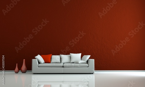 Wohndesign - rotes Kissen