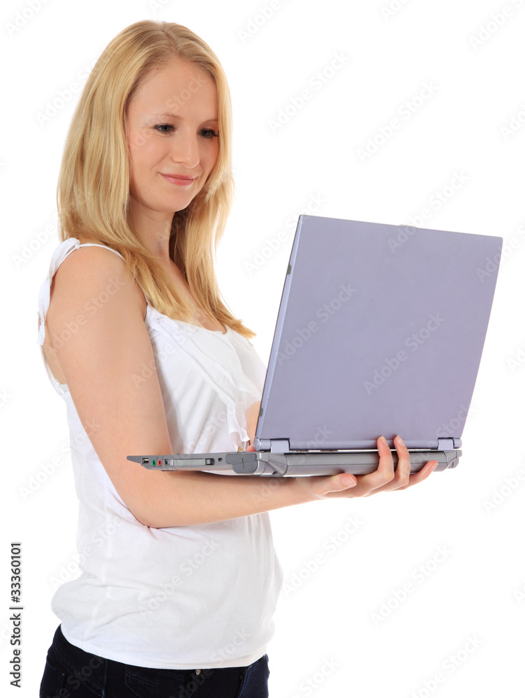 Attraktive junge Frau mit Laptop Attraktive junge Frau mit Laptop