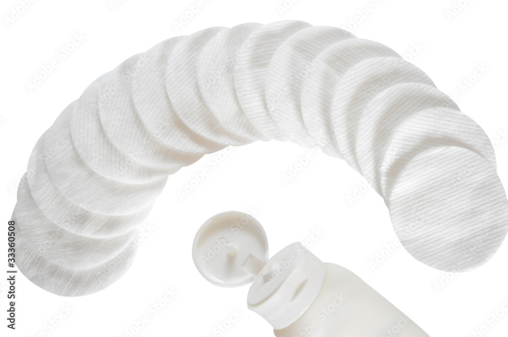 cotton disc and cream cotton disc and cream