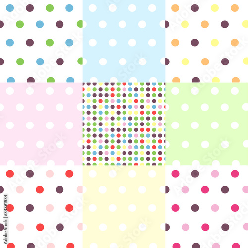 seamless patterns, polka dot set