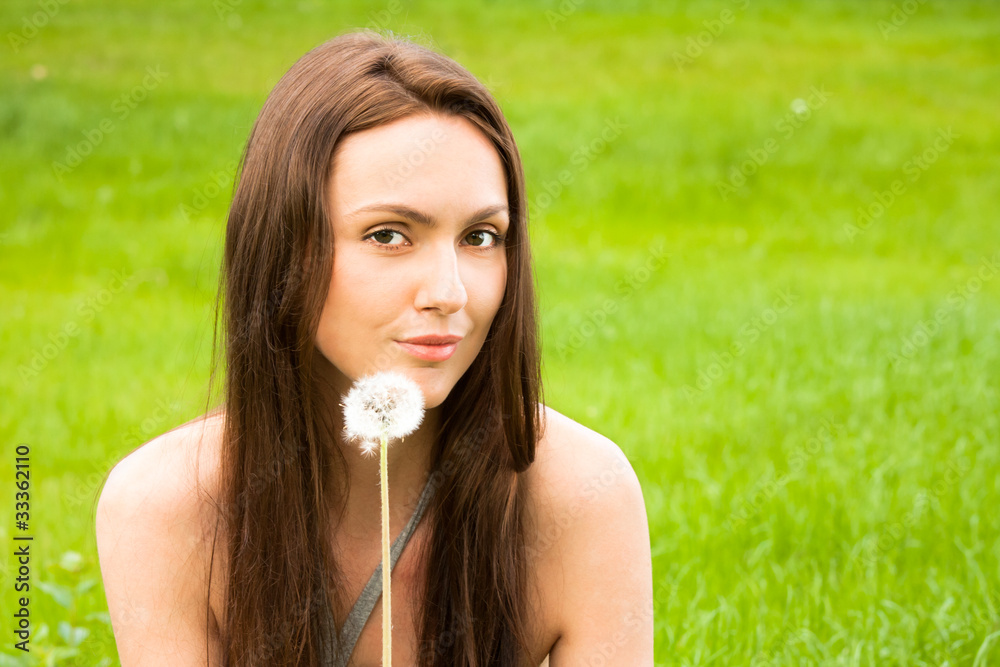 Girl with dandelions