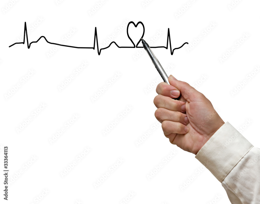 Drawing ECG graph with heart Drawing ECG graph with heart