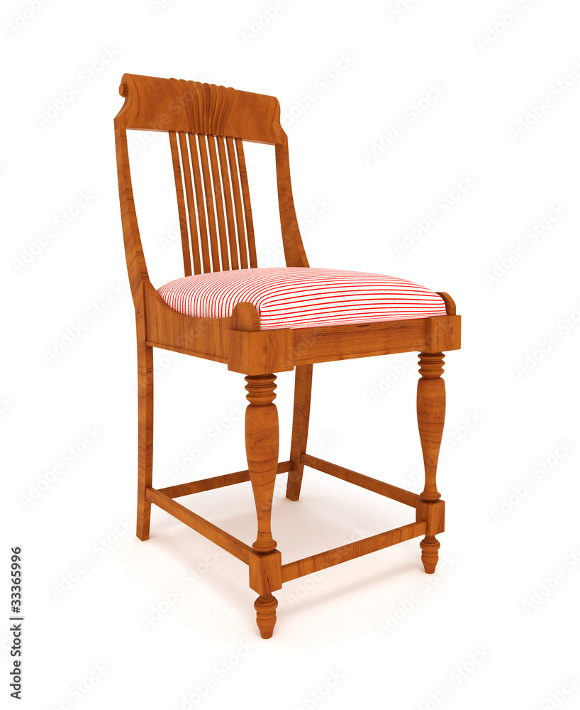 wooden chair isolated over white