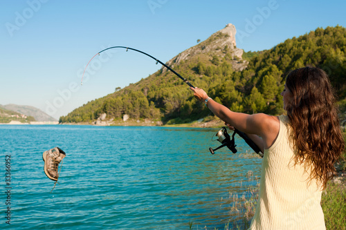 Fishing a boot photo