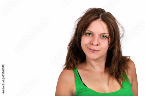 crazy woman looking really confused