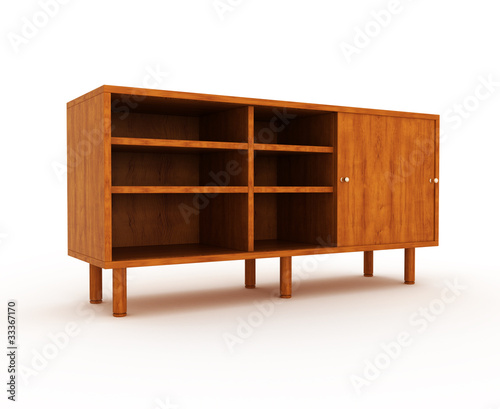 Fototapeta Naklejka Na Ścianę i Meble -  wooden cabinet isolated over white background