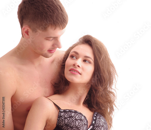 Portrait of a young and loving brunette Caucasian couple