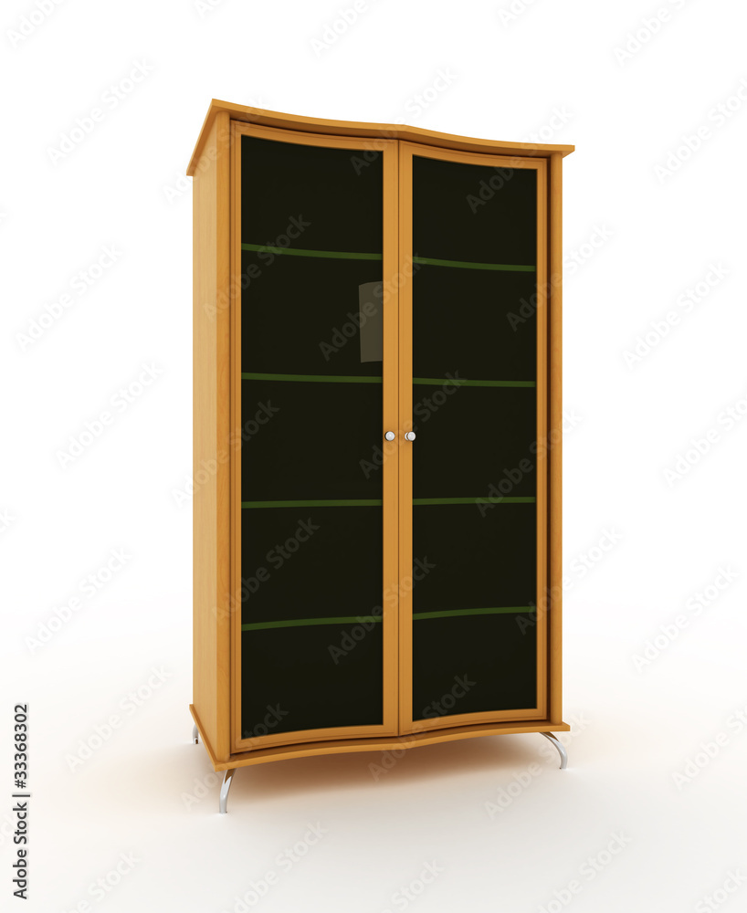 wooden cabinet isolated over white background wooden cabinet isolated over white background