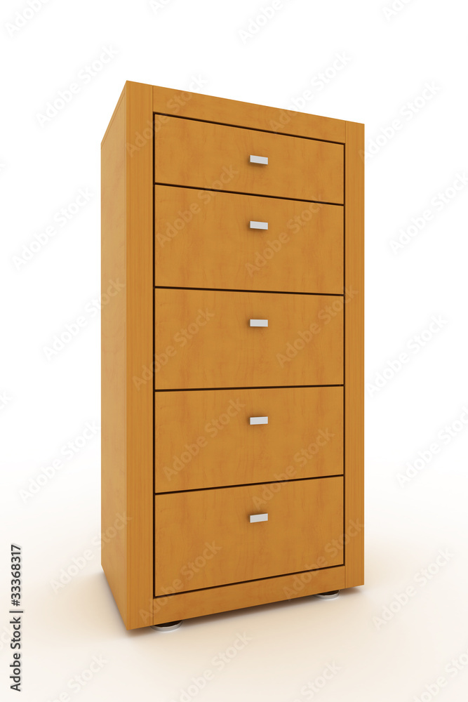 wooden cabinet isolated over white background wooden cabinet isolated over white background