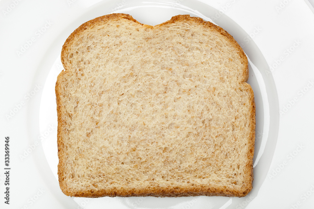 A slice of whole wheat bread