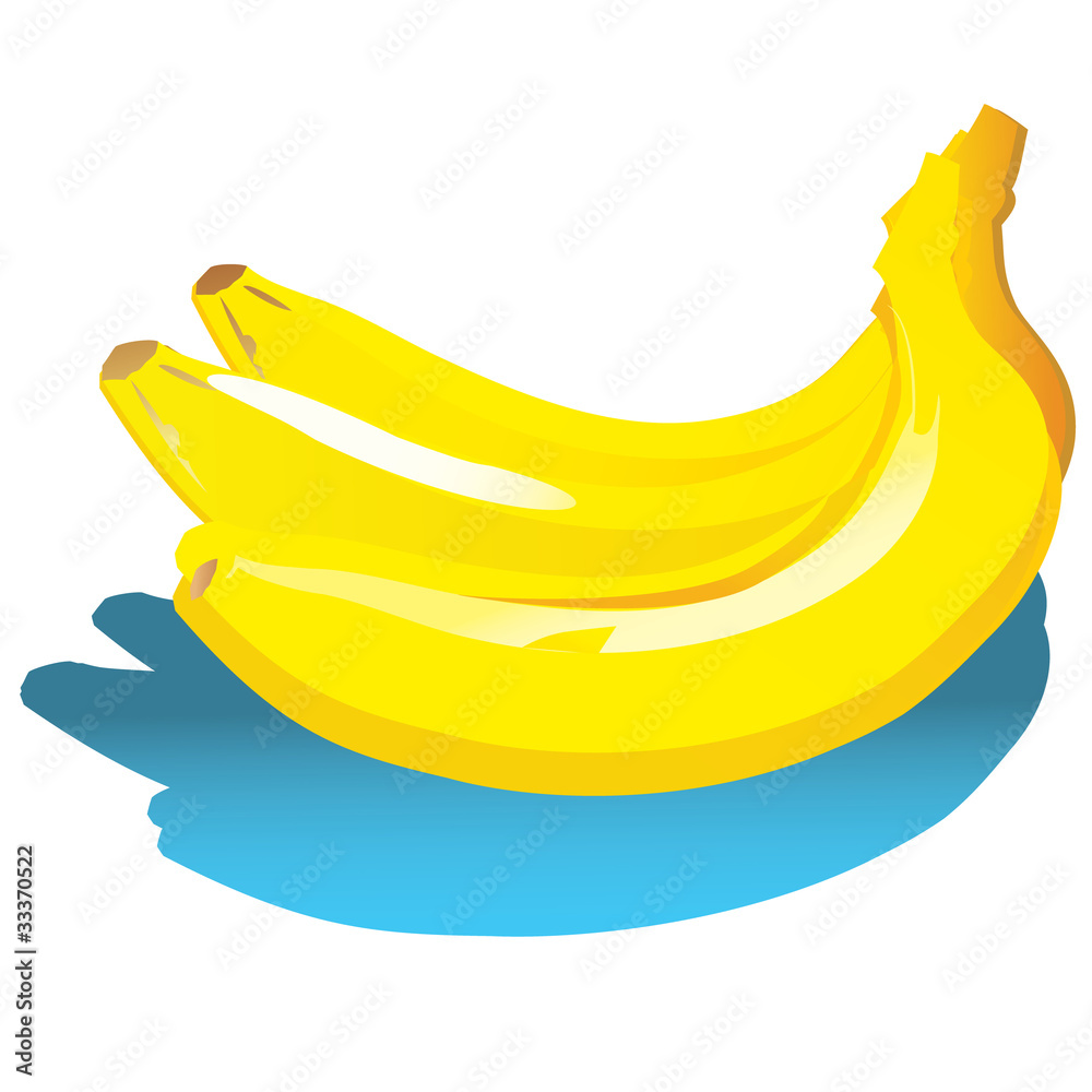 Banana. Vector art-illustration on a white background.