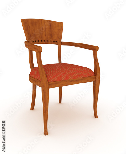 wooden chair isolated over white