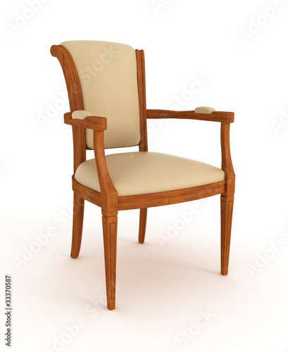 wooden chair isolated over white