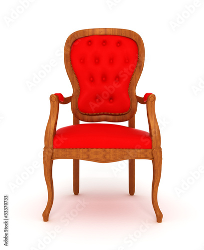 wooden chair isolated over white