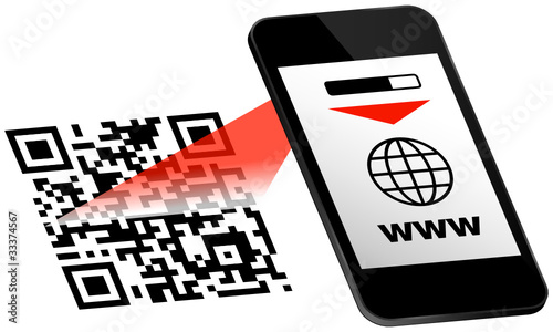 Smartphone White Display QR-Code Scan www