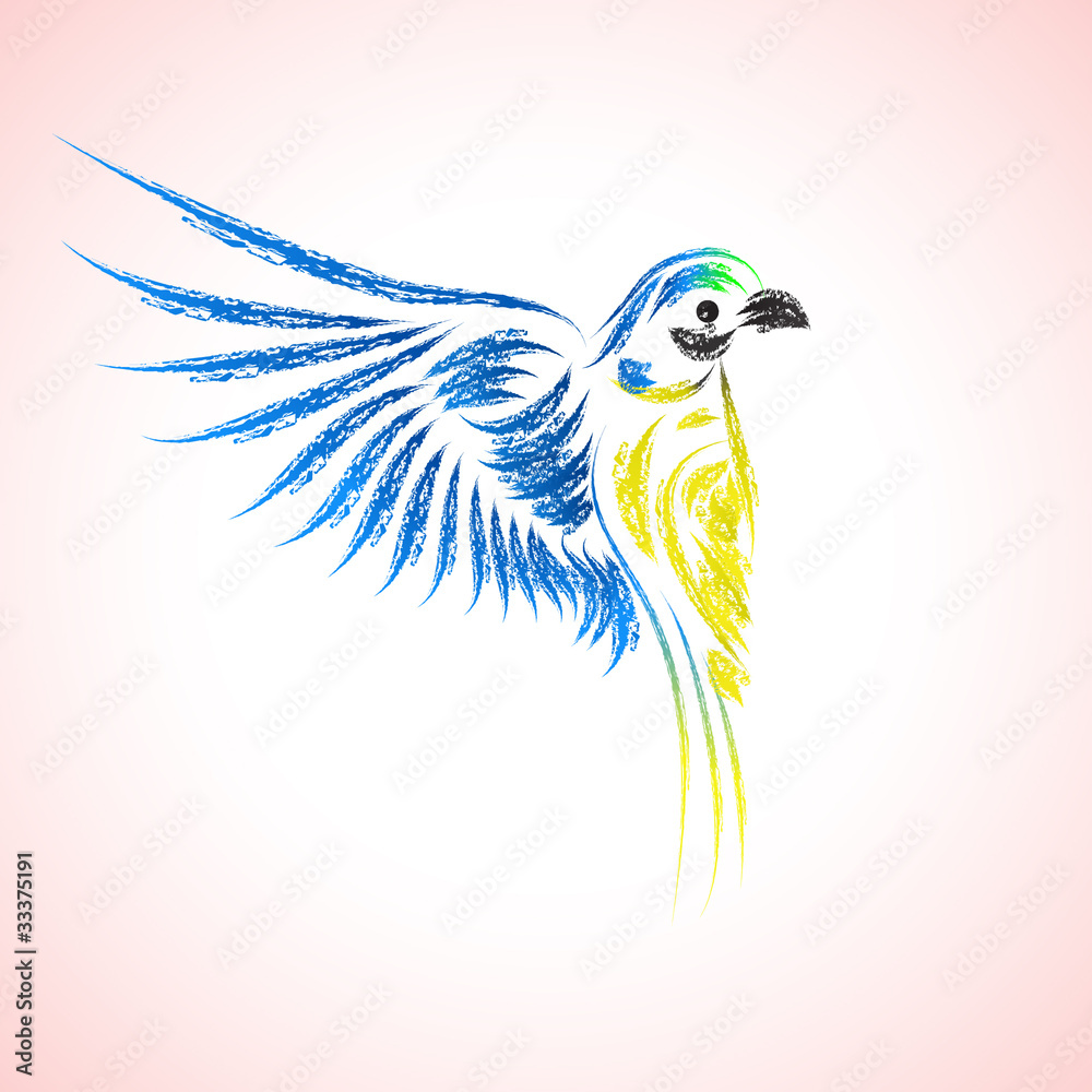 Icon of a beautiful macaw. Vector illustration. Icon of a beautiful macaw. Vector illustration.
