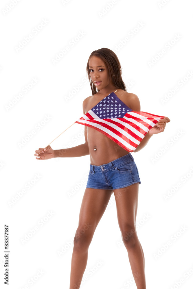 Sexy black ethnic woman with in