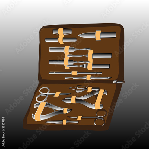 Manicure tools vector illustration