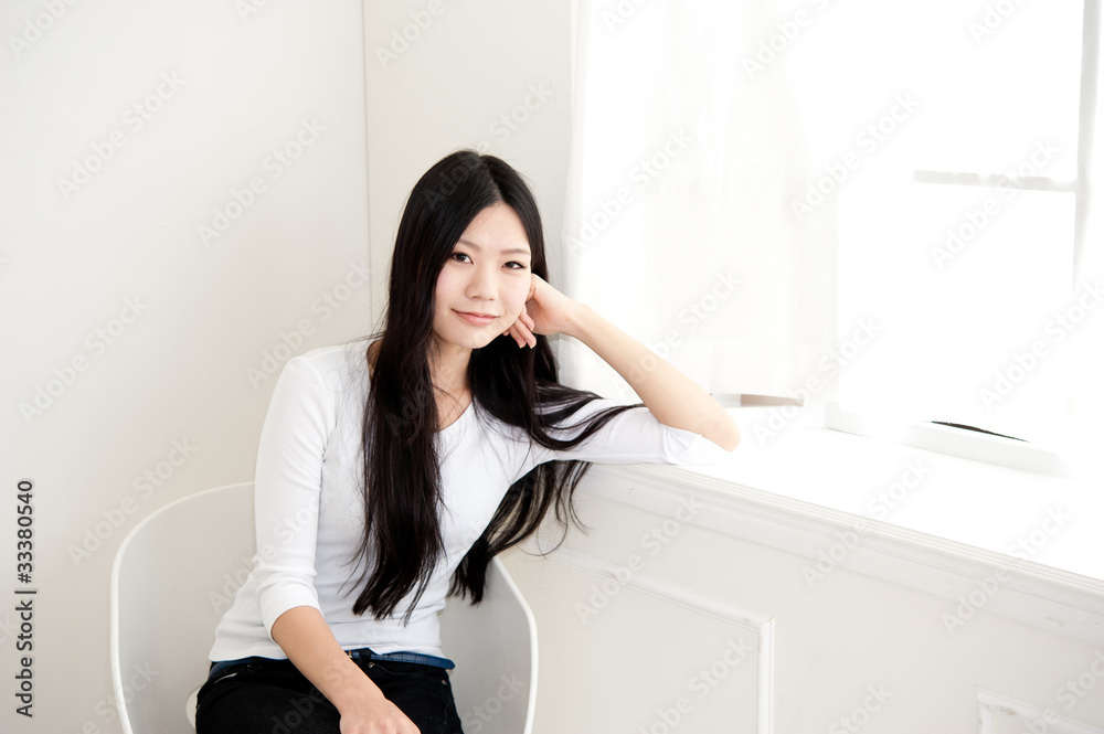a portrait of beautiful asian woman relaxing a portrait of beautiful asian woman relaxing