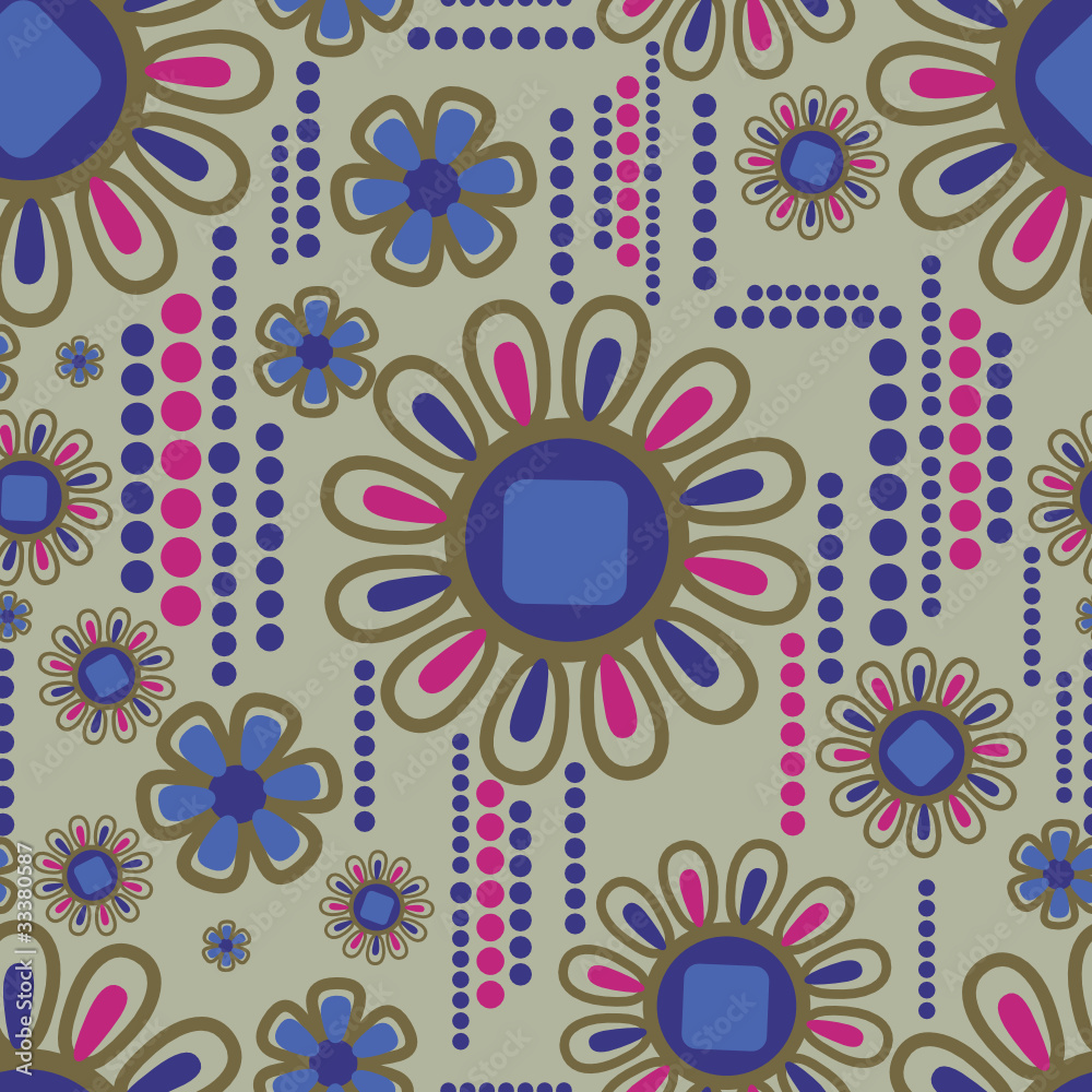 Fototapeta premium Vector Seamless floral pattern with lilly flower