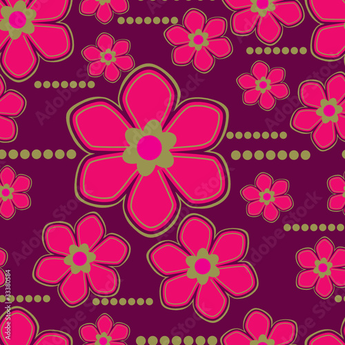 Vector Seamless floral pattern with lilly flower