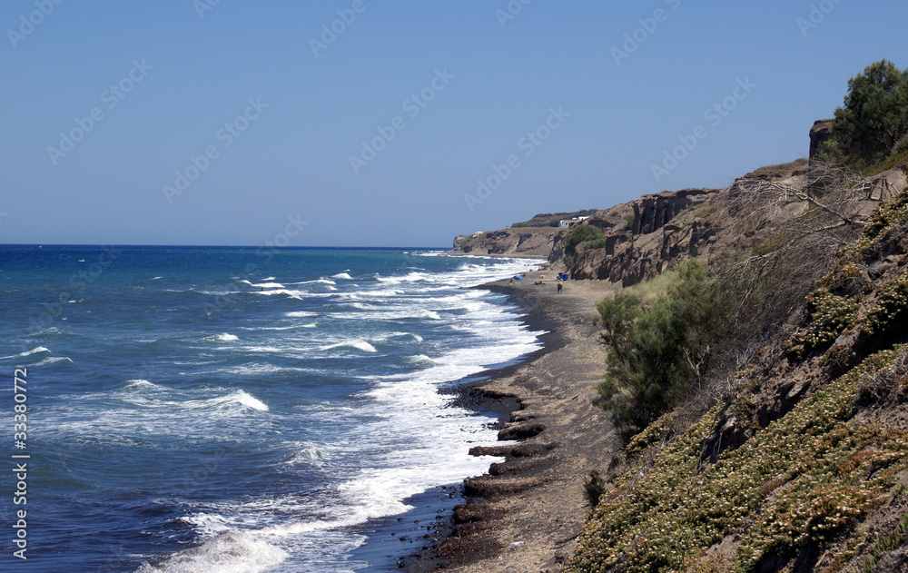 Strand an der Südküste Santorins